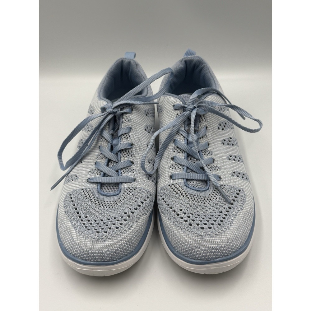 Melanie Knit Sneakers Womens 8.5 Blue Lightweight Lace Up Comfort Walking Shoes